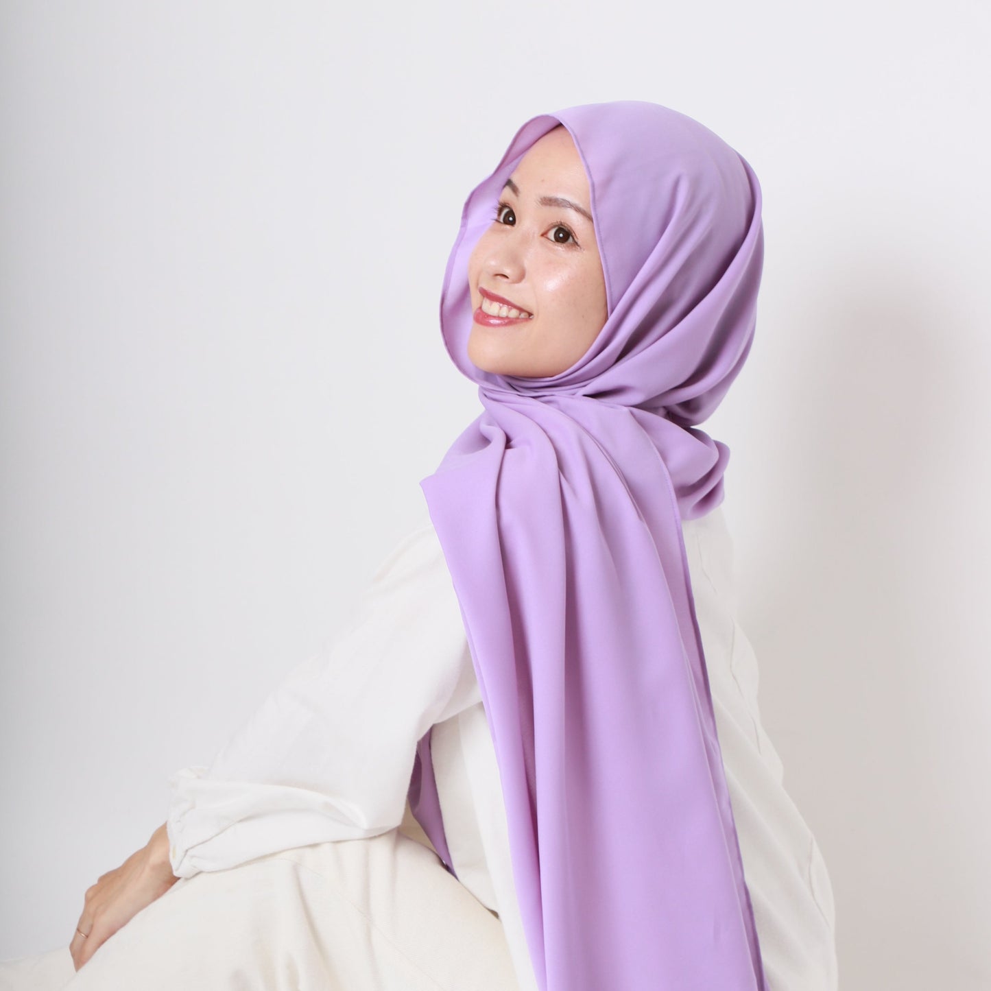 Sakura Crepe Wakamurasaki Shawl (Lilac)