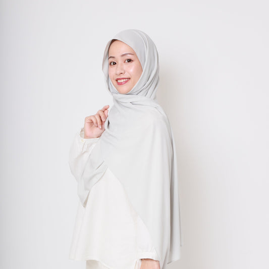 Sakura Crepe Ginnezu Shawl (Silver Grey)