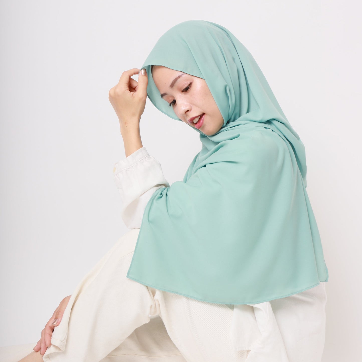 Sakura Crepe Sabiseiji Shawl (Grey Mint)