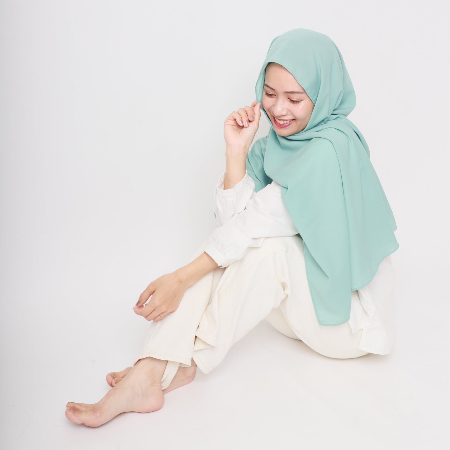 Sakura Crepe Sabiseiji Shawl (Grey Mint)