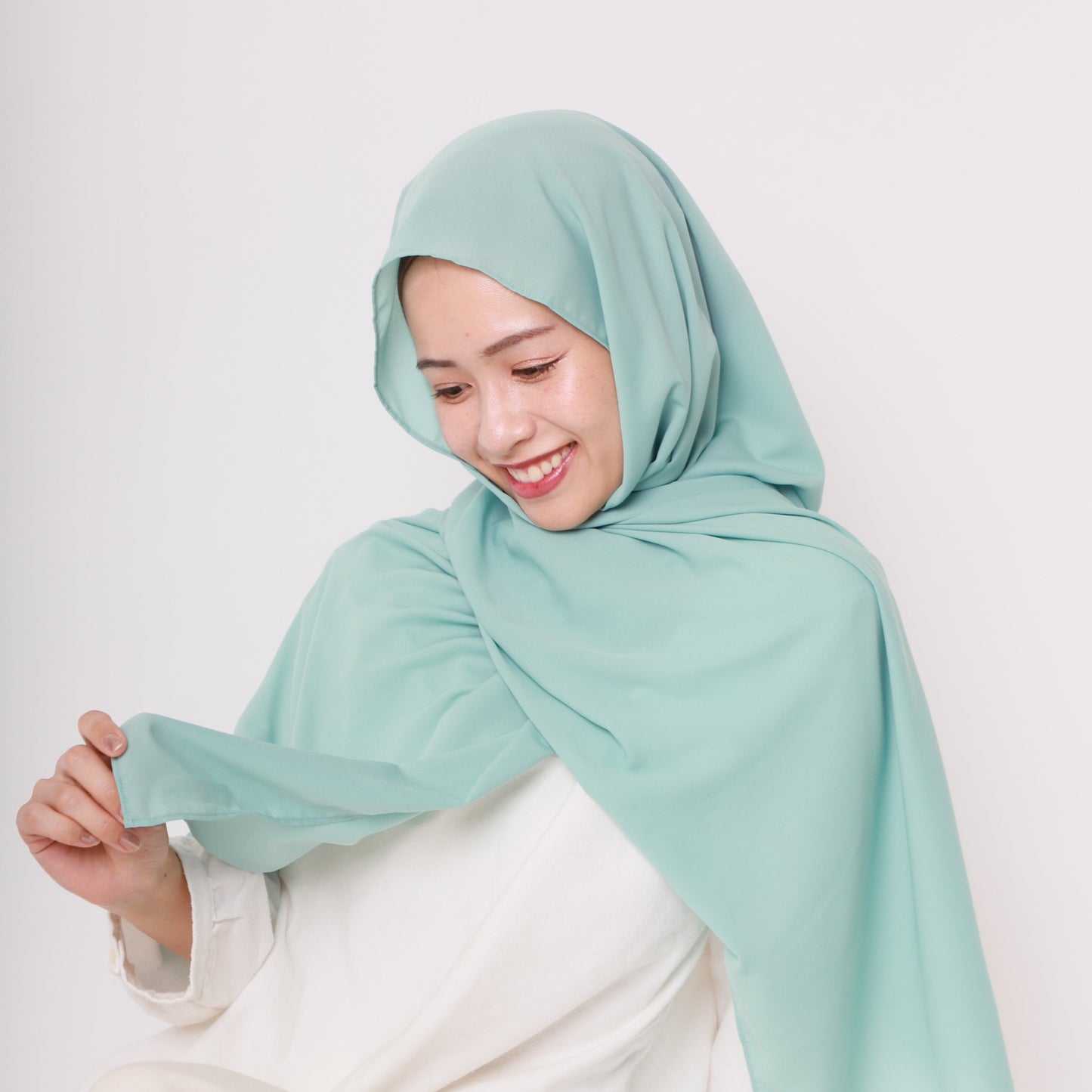 Sakura Crepe Sabiseiji Shawl (Grey Mint)